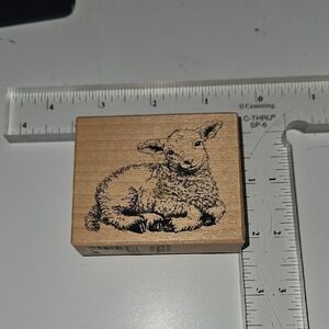 Vintage Lamb Rubber Stamp